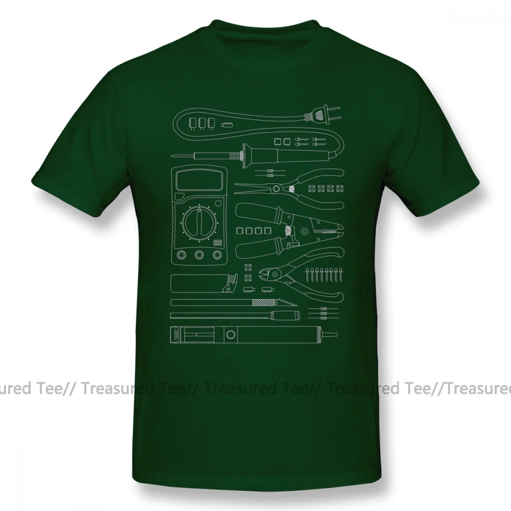Hacker T Shirt Hardware Hacker Tools Tee T-Shirt Short-Sleeve 100 Percent Cotton Tee Shirt Funny Streetwear Graphic Man Tshirt - Цвет: Dark Green