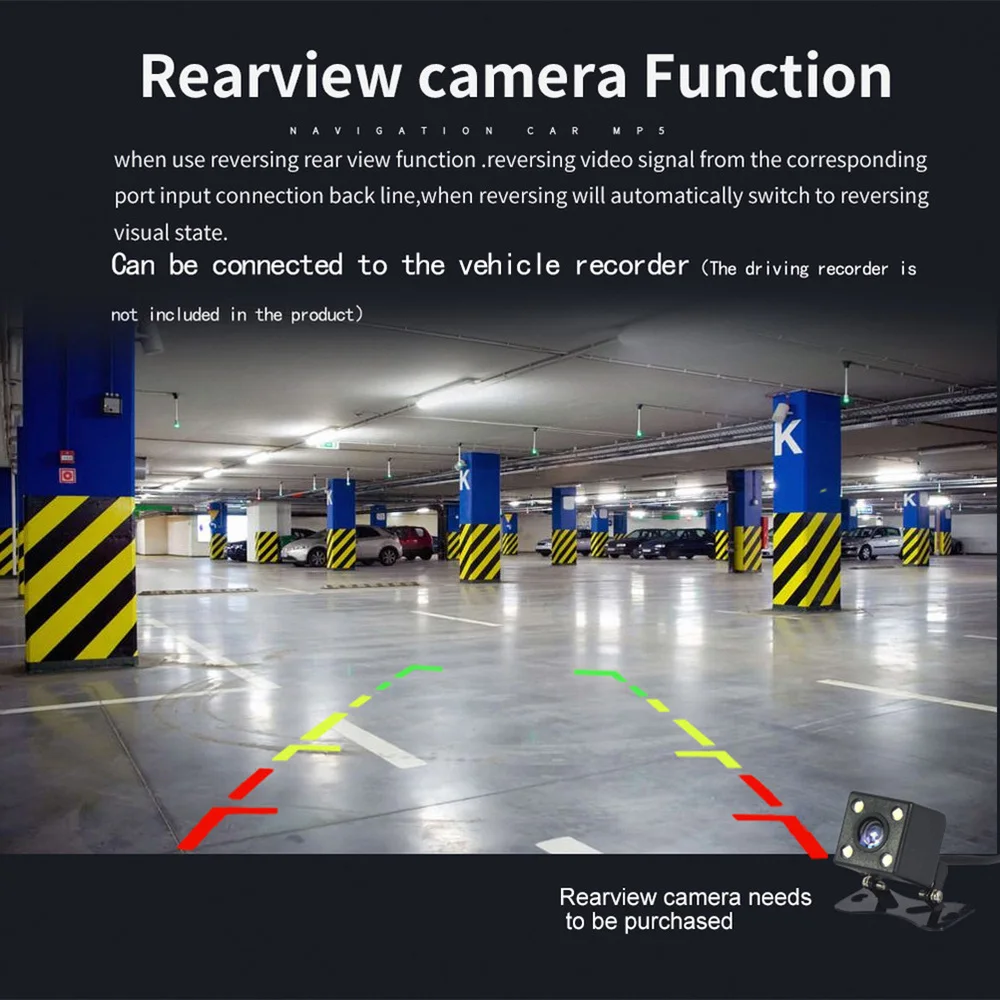 

7.0 Inch Car Stereo MP5 Player with Touch Screen Radio Rear View Camera (7018G+Camera+Europe Map)