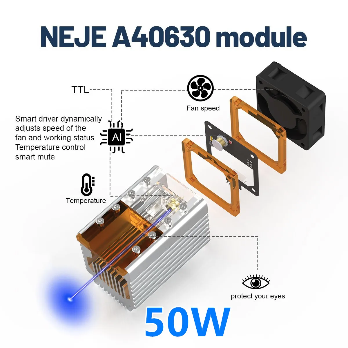 Профессиональный лазерный гравировальный станок NEJE Master 2s Max 40/50/80 Вт 460x810 мм резак