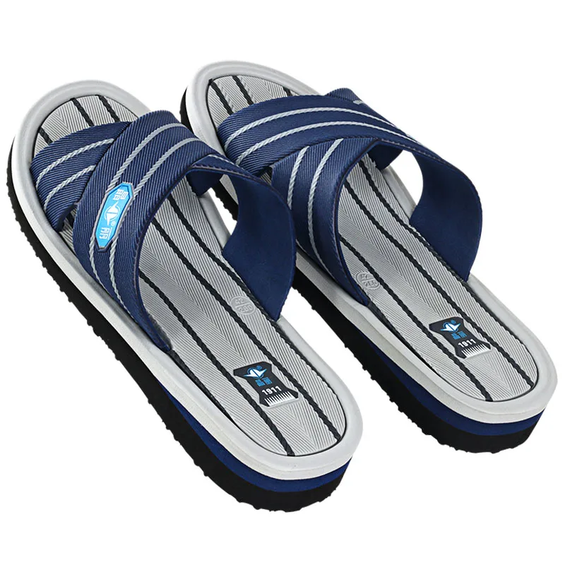 

2021 Summer New All-match Simplicity Non-slip Men's Slippers Outdoor Sandy Beach Slippers for Male Thick Bottom Flip Flops Men