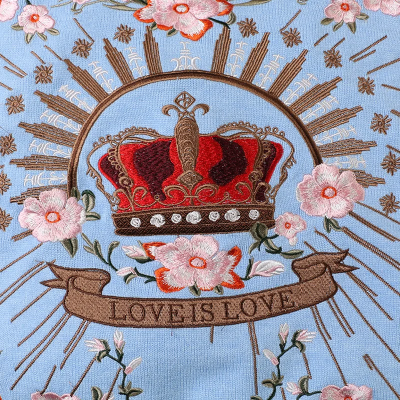 Новинка зимние женские свитера GRUIICEEN с цветочной вышивкой трикотажная одежда