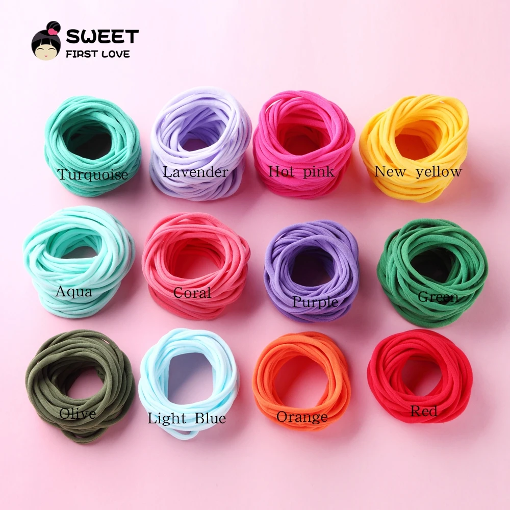 

500pcs/lot Soft Seamless Children Headbands, Stretchy Elastic Nylon Headbands for Girls,Kids DIY Base Headband Hair Accessories