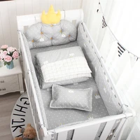 ins nordic baby cot bumper set in the crib cotton crown type cartoon printted washable detachable baby bed protector kids room