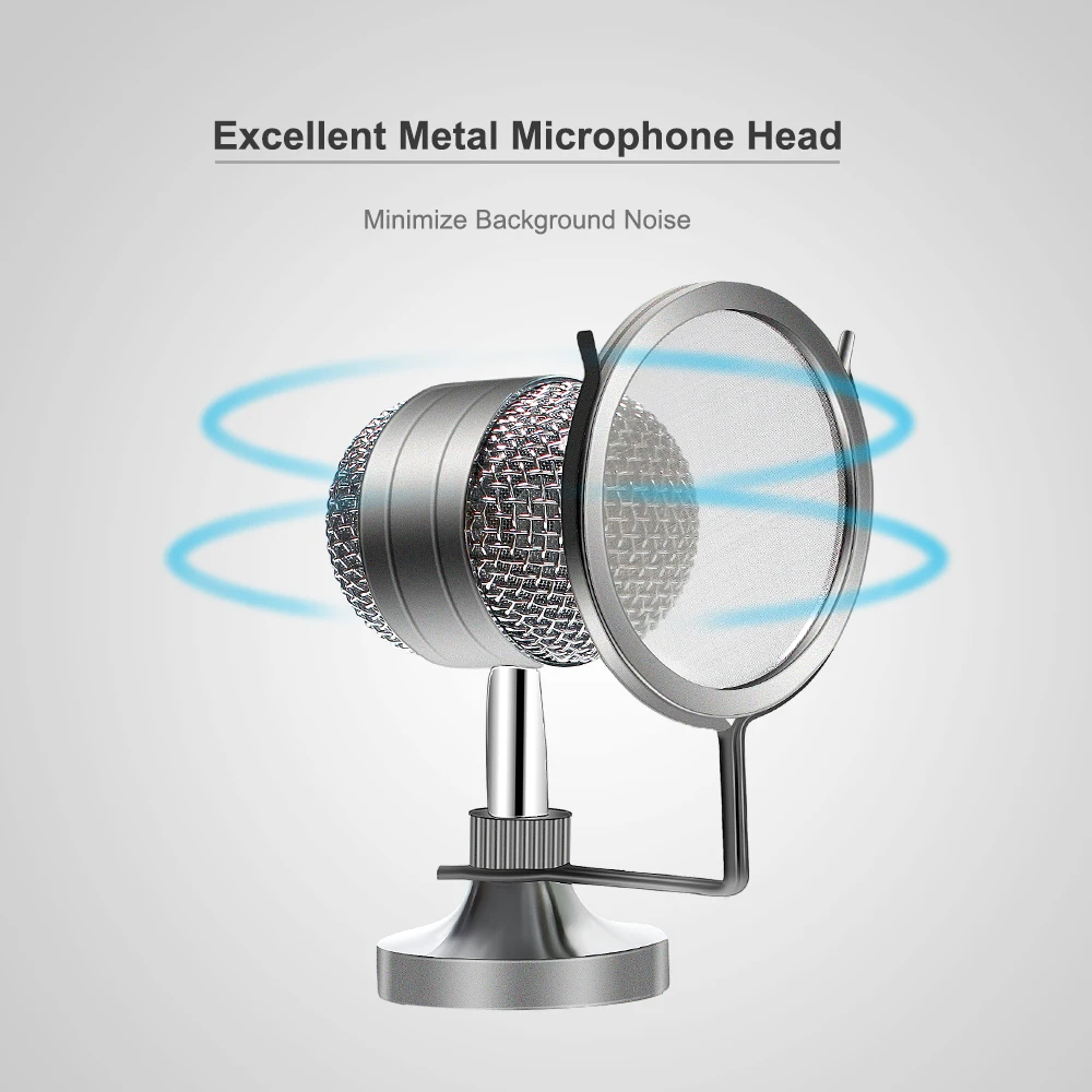 Конденсатор микрофон для компьютера Mikrafon со штативом караоке Bm8000