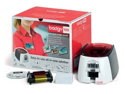 Evolis Badgy100 односторонний карточный принтер не от края до края 260x300 точек/дюйм печать USB2.0 16BM лента CBGR050C YMCKO