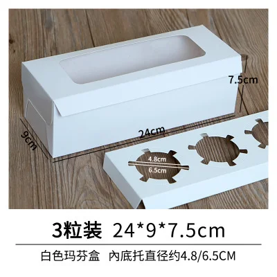 20 шт. коробка для кексов с окном Белые коричневые коробки из крафт бумаги