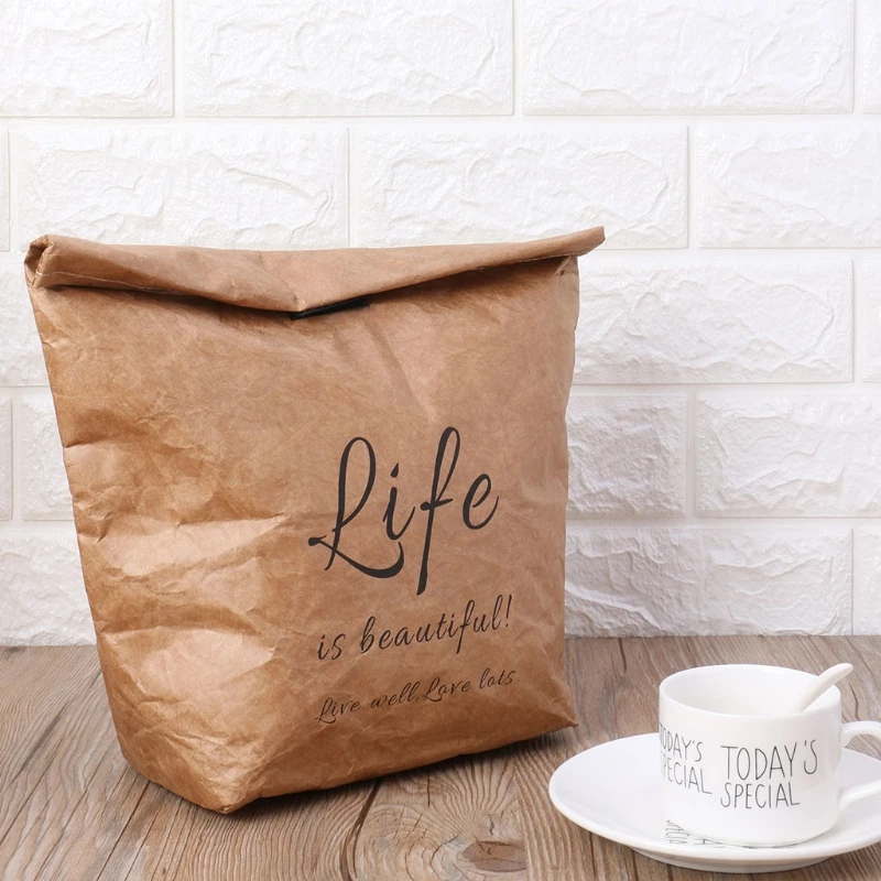 Пакеты для закусок из крафт-бумаги многоразовые изолированные термопакеты