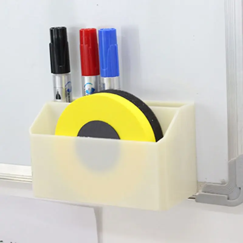 

Plastic Magnetic Whiteboard Marker Pencil Pen Holder Organizer School Office Storage Box C26