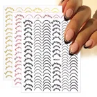 Лента для ногтей, розовое золото наклейки на ногти французский пробы, простой дизайн ногтей, Геометрические линии, наклейки для ногтей, наклейки для маникюра