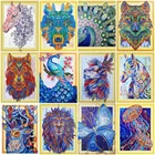 HUACAN 5D DIY Алмазная картина животное особой формы Алмазная вышивка лев картина Стразы домашний декор 40х50см