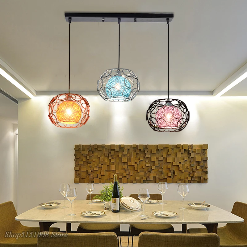 Современные подвесные светильники с железной клеткой скандинавские винтажные