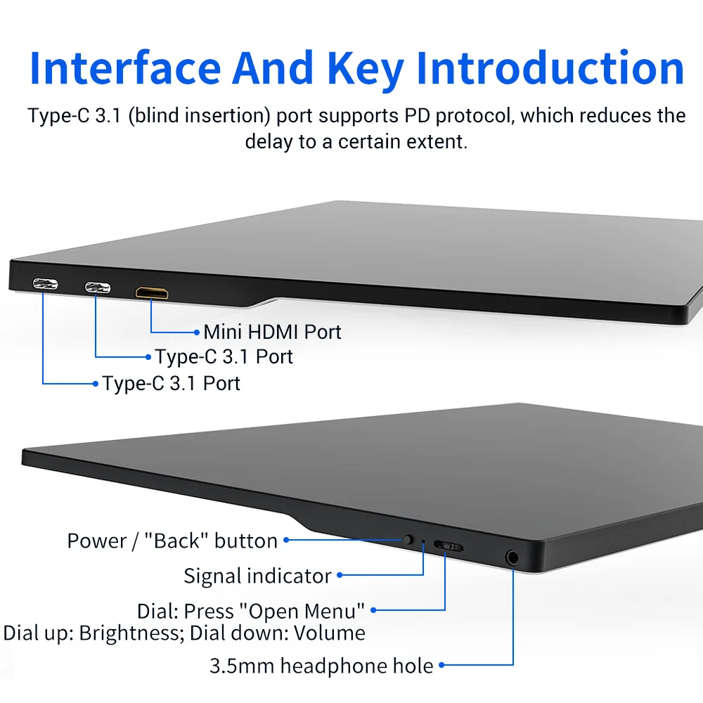 구매 4K 휴대용 터치 스크린 모니터 15.6 인치 10 포인트 터치 IPS 패널 HDMI LCD 디스플레이 X 박스 PS4 PS5 스위치 전화 노트북 PC