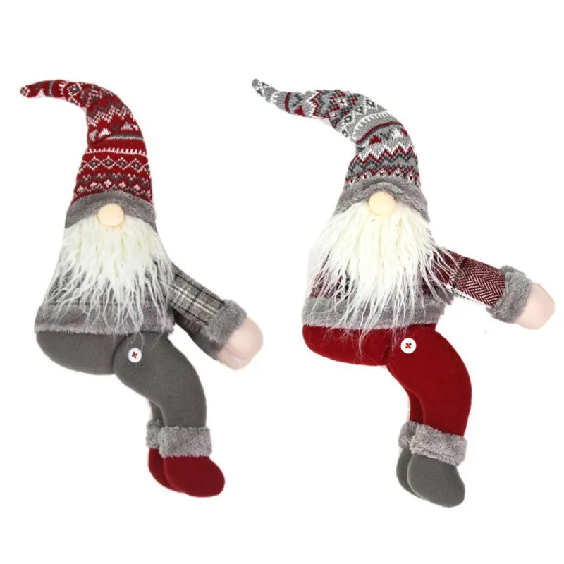 

Christmas Santa Claus Decorations Curtain Button Shape Plush Xmas Doll For Home Desktop Decoration Window Curtain Pendants
