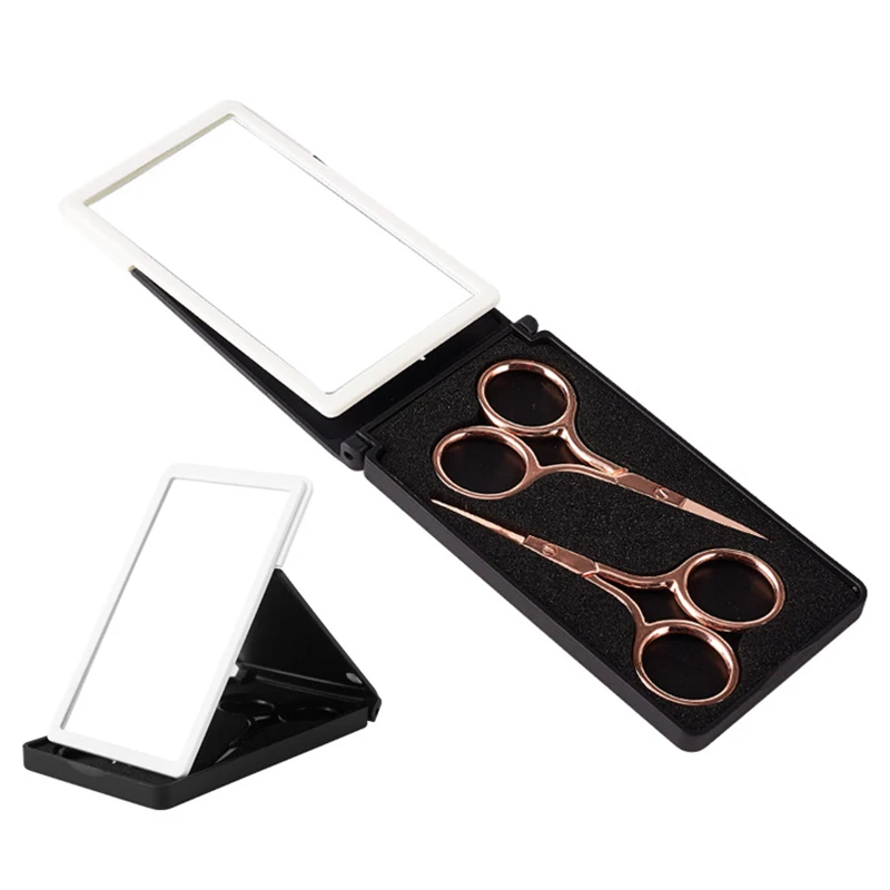 2 шт. ножницы для бровей из нержавеющей стали триммер ресницы носа портативный