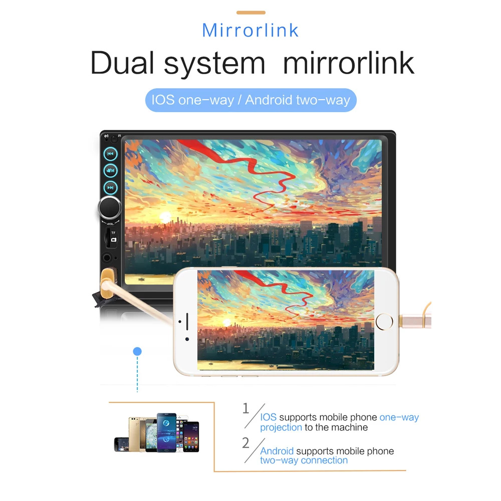 Car Radio Bluetooth 7&quot 2din Universal Touch Screen Audio Stereo MP5 FM USB Multimedia Player Rear View Camera | Автомобили и