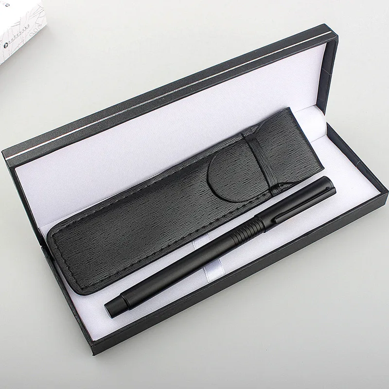 

Black 5011 Metal Fountain Pen Black 0.38/0.8 Bent Nib Beautiful Writing Ink Pen for Business Office Gift box