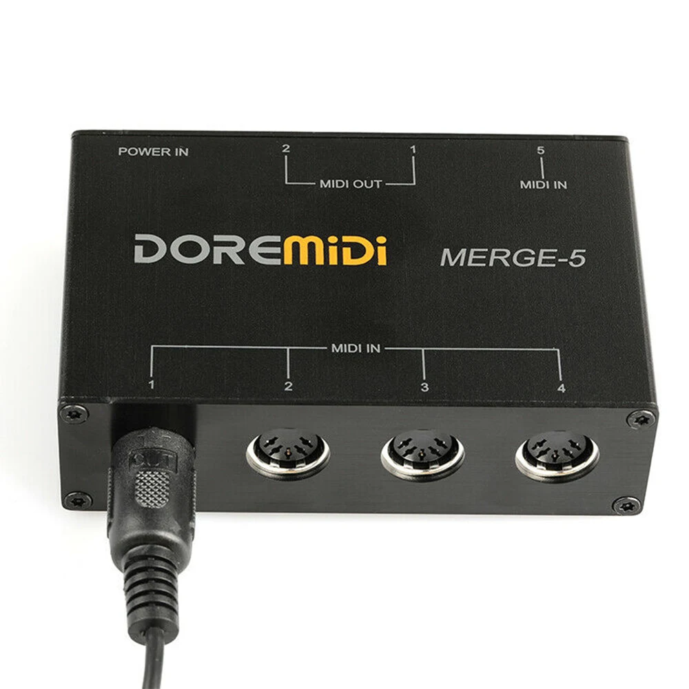 DOREMiDi MERGE-5 Input MIDI Interface Box Power Converter Adapter Controller Guitar Parts & Accessories