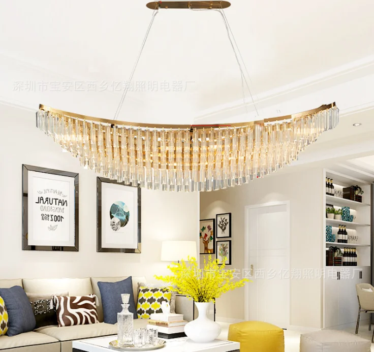 

Postmodern light luxury living room art chandelier bedroom lamp personality creative designer villa crescent chandelier