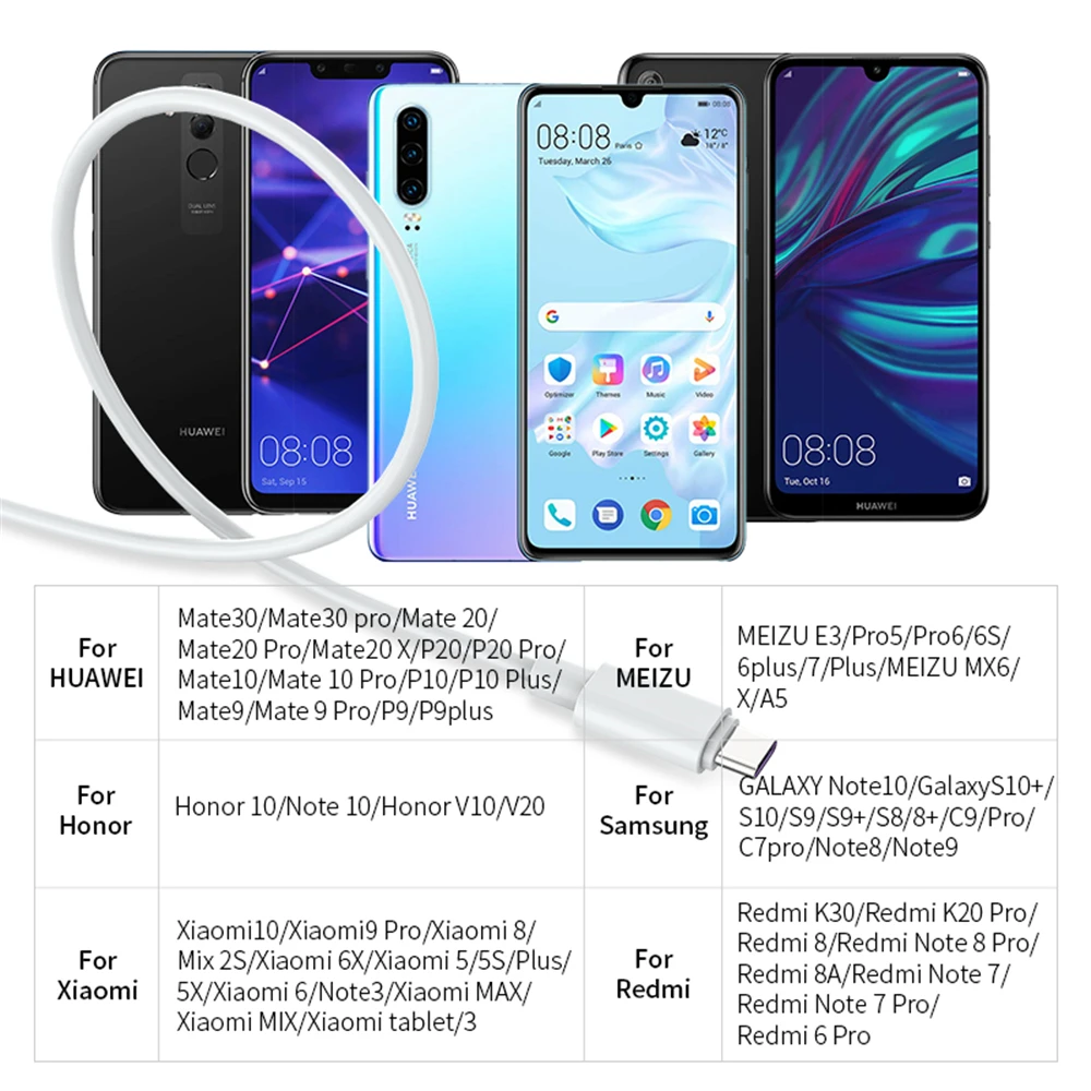 

5A USB Type C Fast Charging Micro usb Cable Data Cord For Samsung S10 Huawei P20 P10 P9 xiaomi USB C Super Charger Wire