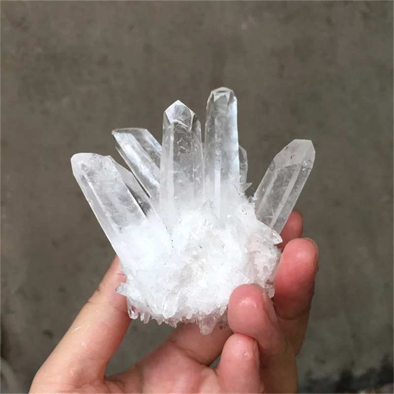 

Wholesale healing natural rock clear white quartz crystal stone cluster for home decoration