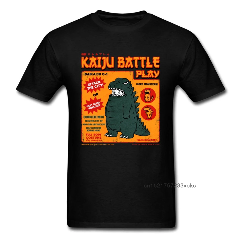Японский костюм Kaiju футболка Мужская черные хлопковые топы Симпатичные футболки