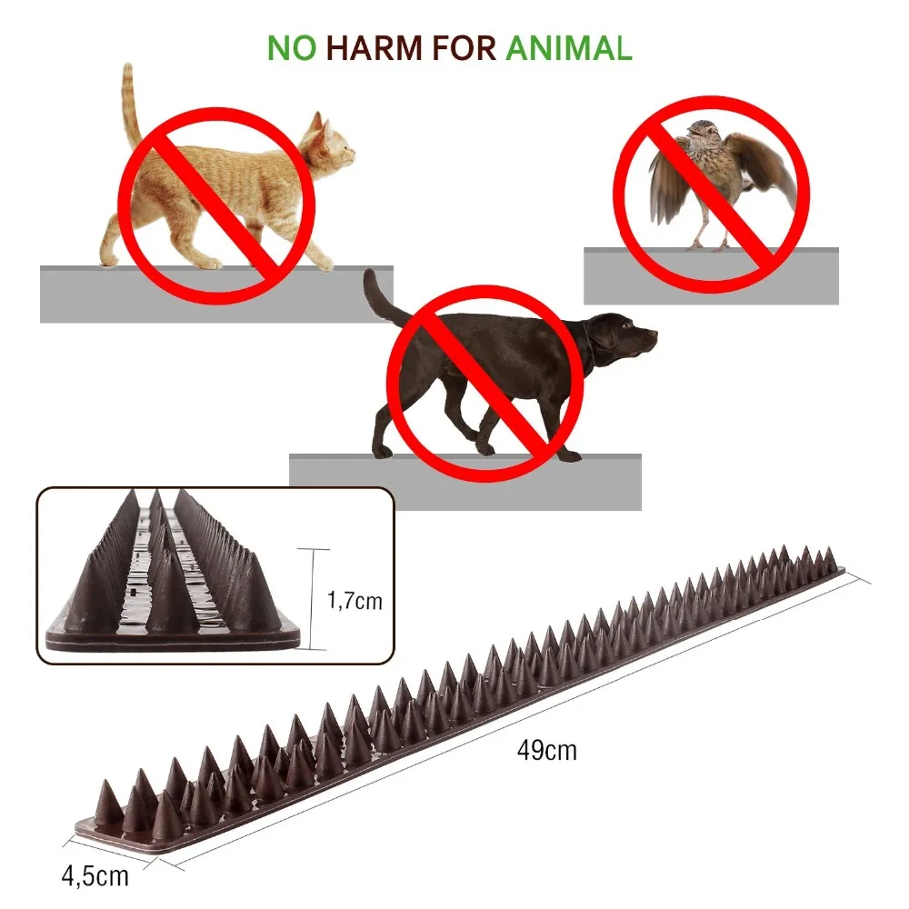 50 шт. Репеллент для птиц кошек собак пластиковые полоски привод вниз столбик шипы