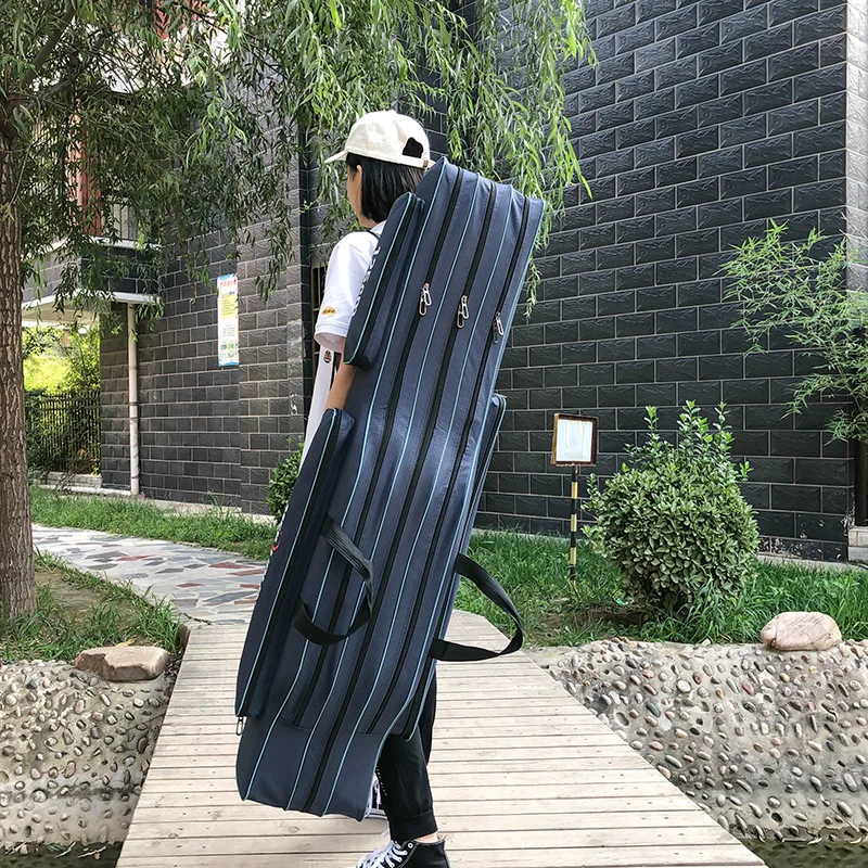 

New Large-Capacity Fishing Bag Outdoor Wear-Resistant Oxford Cloth 2/3 Layer Folding Fishing Rod Line Bag Gear Storage Bag