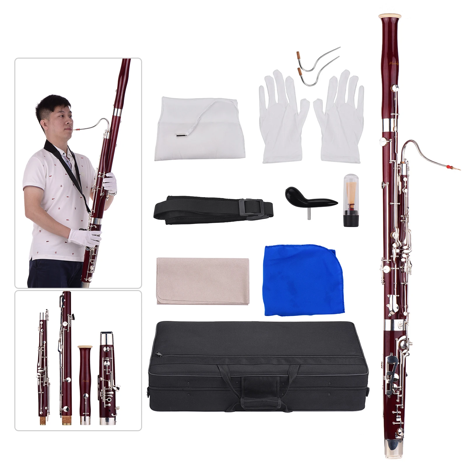 Muslady C Key Bassoon клен дерево тело мельхиор ключи с серебристым напылением инструмент