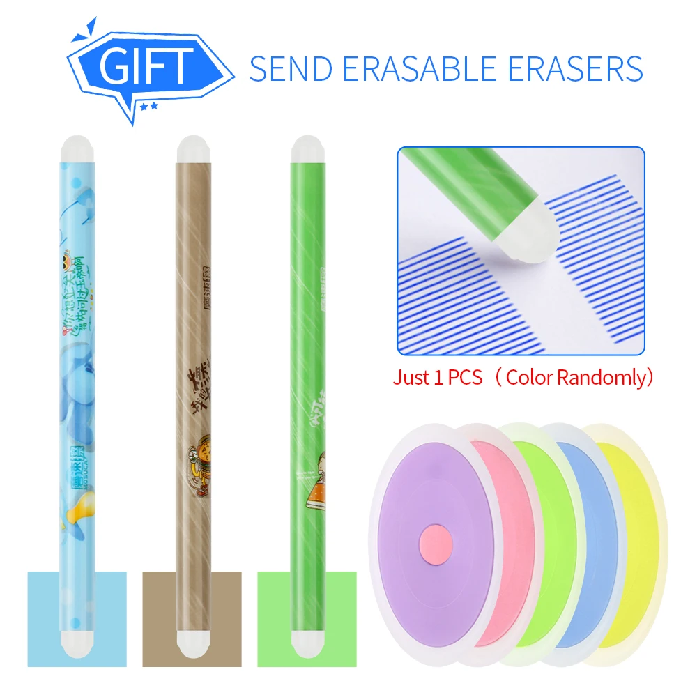 Стираемая шариковая ручка стержень 0 5 мм синие и черные чернила гель для письма