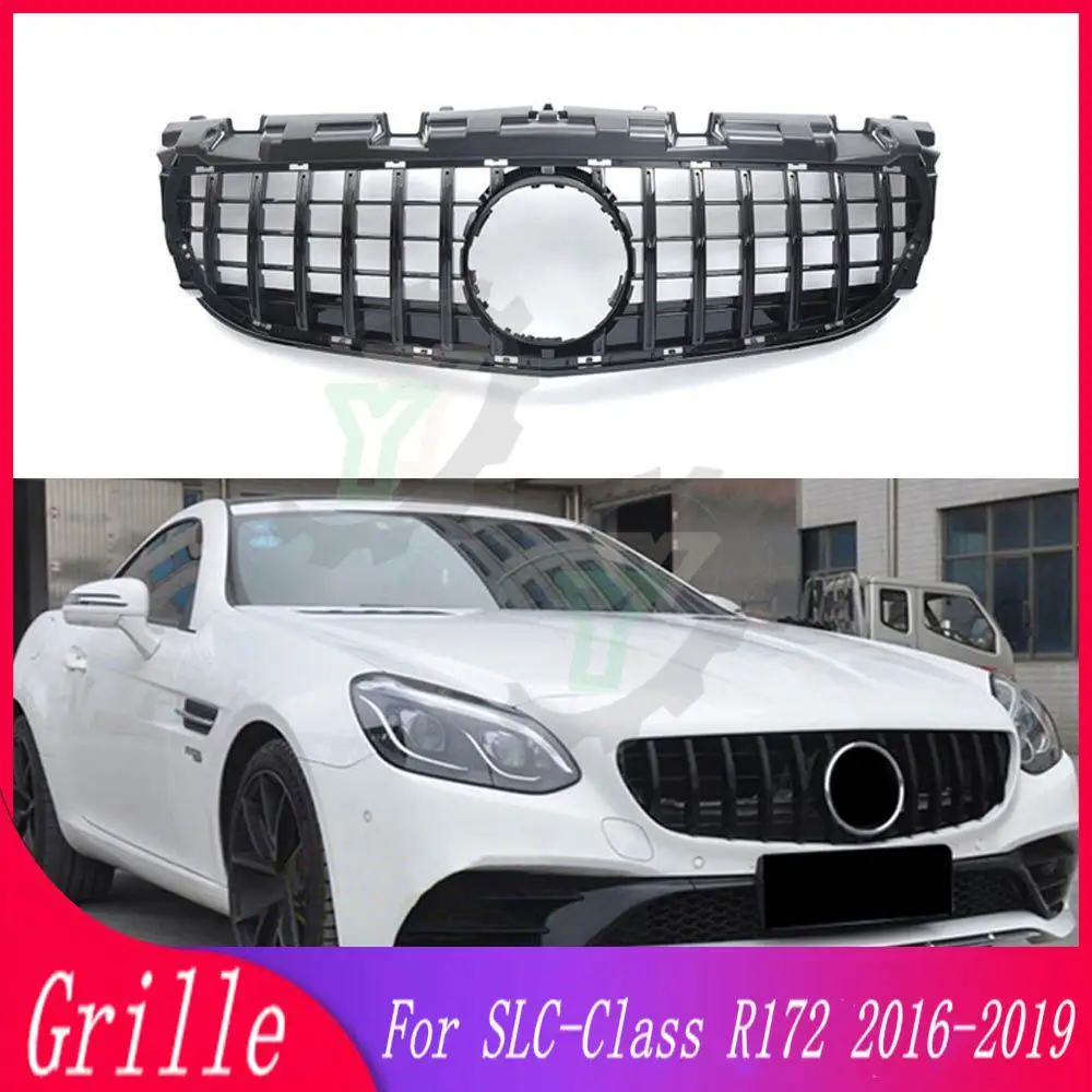 

Car Front Bumper Upper Grille GT style Racing Grill For Mercedes-Benz SLC-Class R172 SLC200 SLC260 SLC300 2016 2017 2018 2019