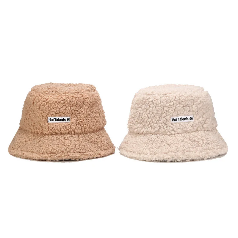 

Gewell Lamb Faux Fur Bucket Hat Lady Autumn Winter Outdoor Panama Fisherman Cap Hat Winter Warm Teddy Velvet Hats For Women