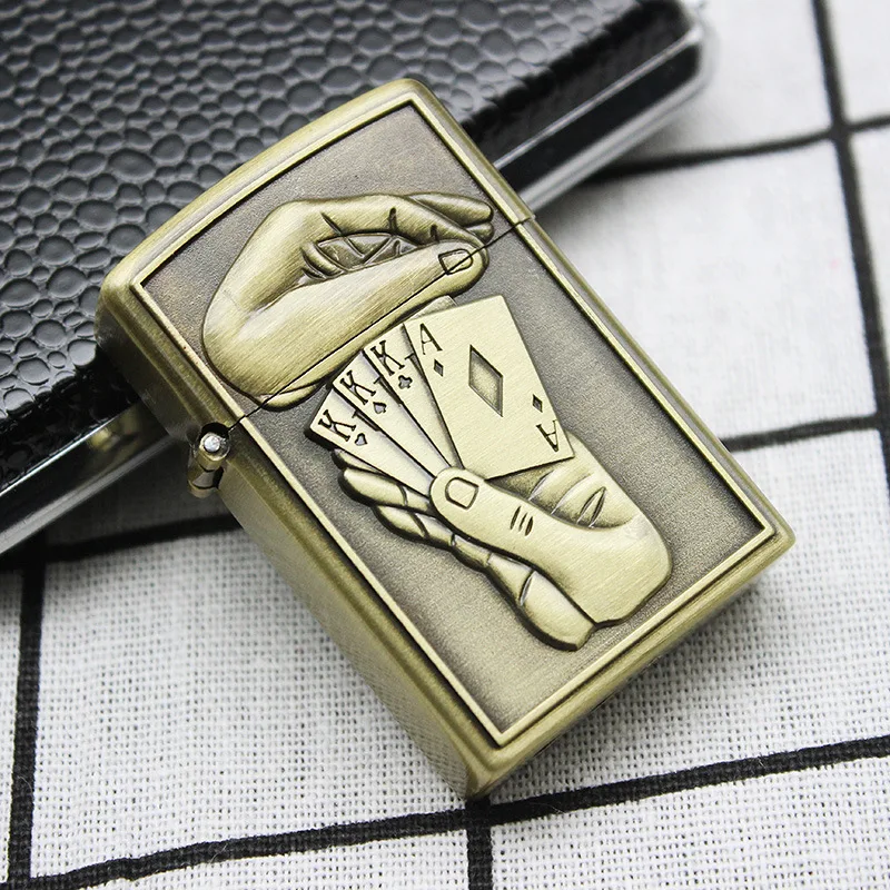 Butane Gas Lighter Retro Windproof Lighter Straight Inflatable Adjustable Flame Lighter Cigarette Smoking Accessories for Man
