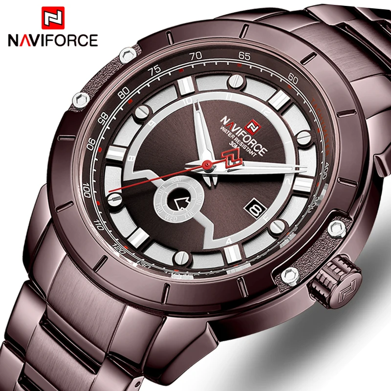 Новинка NAVIFORCE Лидирующий бренд мужские часы Аналоговые с датой кварцевые