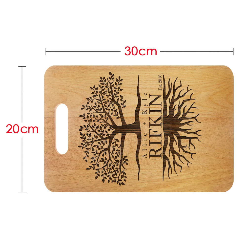 Дерево жизни Персонализированная разделочная доска лазерная гравировка Мясник