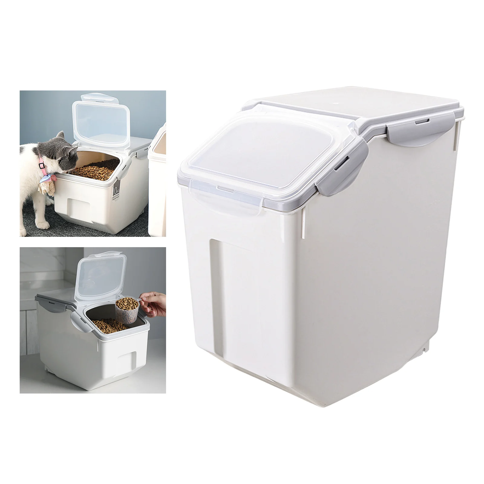 

10KG Large Pet Cat Food Storage Container Rice Flour Dispenser Container Box