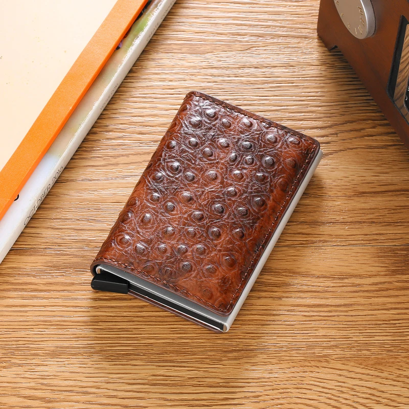 Новинка 2021 держатель для кредитных карт с рисунком страуса и RFID мужской