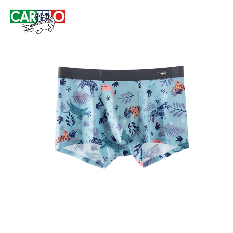 CARTELO New Men's Antibacterial Underwear Men Print Boxers Male Panties Mens Underpants Breathbale Summer Shorts L-3XL 3pcs