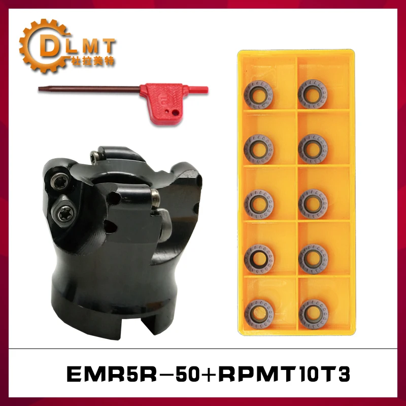 1 шт. EMR5R 50 Торцевая фрезерная головка + 10 RPMT10T3 карбидные вставки режущая и набор