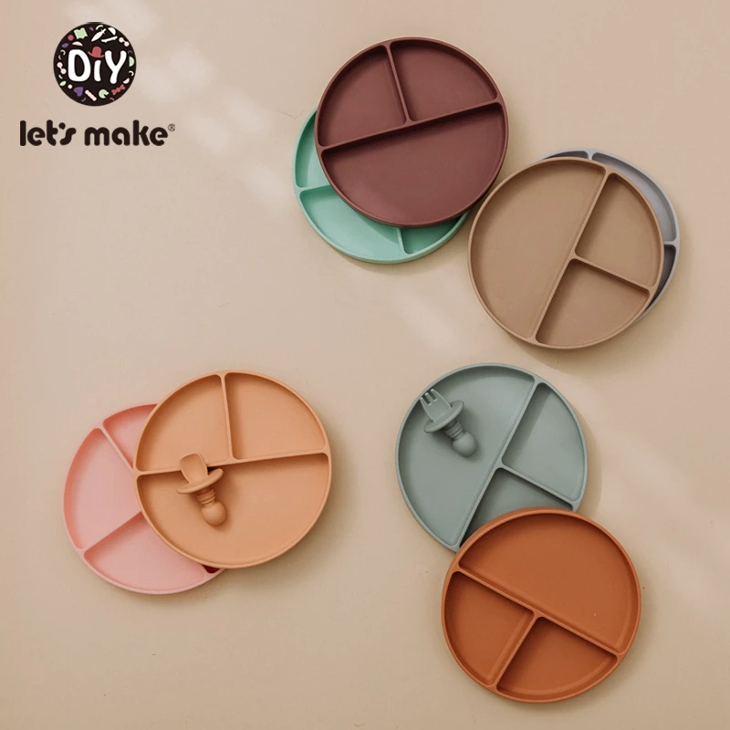 Let's сделает вашего ребенка посуда силиконовая пластина Бесплатная BPA еда Класс
