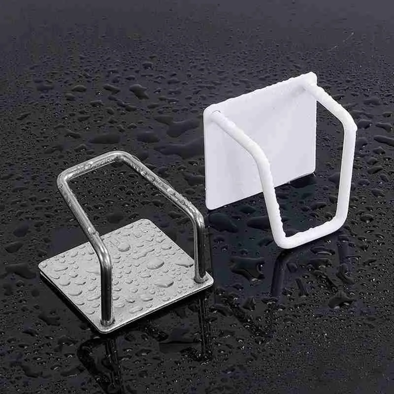 

1pcs Sponge Rack Sink Drain Rack Steel Self Adhesive Bathroom Holder Kitchen Sponges Storage Shelf Drying Sponge Z9N9