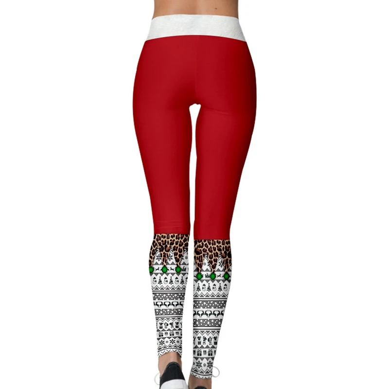 

Christmas Leggings Women's Santa Claus Leggings Holiday Pants Autumn and Winter Tight Elastic Leggings