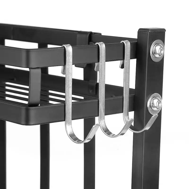 

Kitchen Rack Spice Organizer Multi-function Wall Hanging Floor Stainless Steel Knife Holder Storage Shelf Countertop2/3 Layers