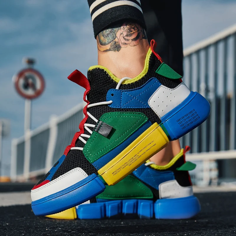 Мужские кроссовки на массивной подошве X черные дышащие платформе повседневная