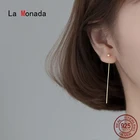 Женские корейские сережки-шпильки серьги La Monada из стерлингового серебра 925 пробы, стильные ювелирные украшения с подвесным шариком