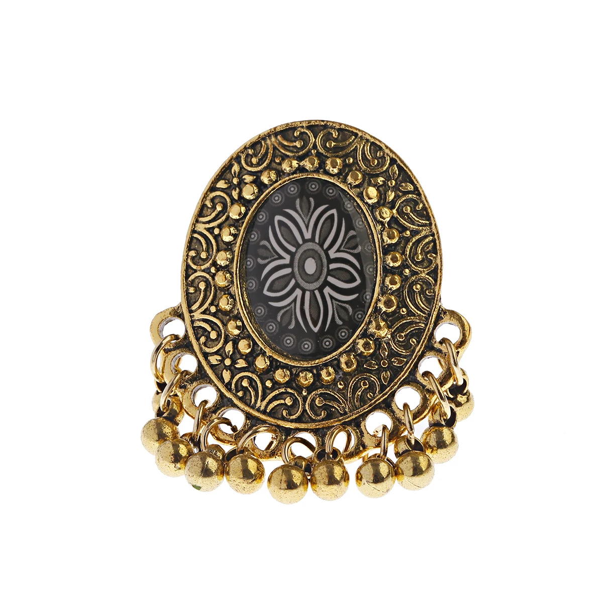 Большие круглые золотые жемчужные кольца в стиле бохо для женщин индийский