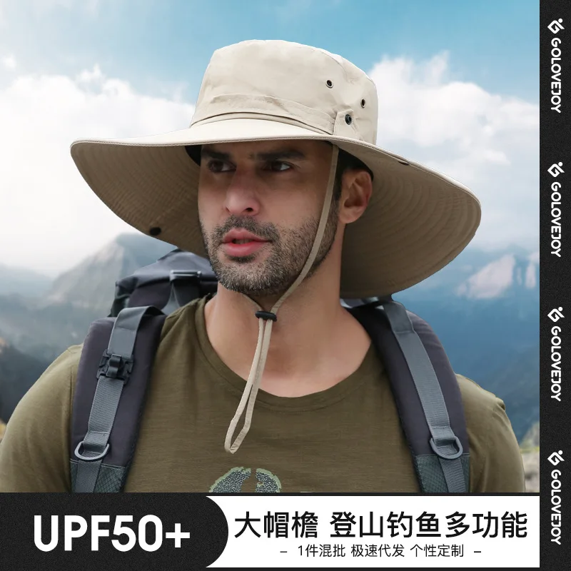 

Summer Sunshade Fisherman Male Sunscreen Anti-ultraviolet Big Eaves Outdoor Waterproof and Quick-drying Sun