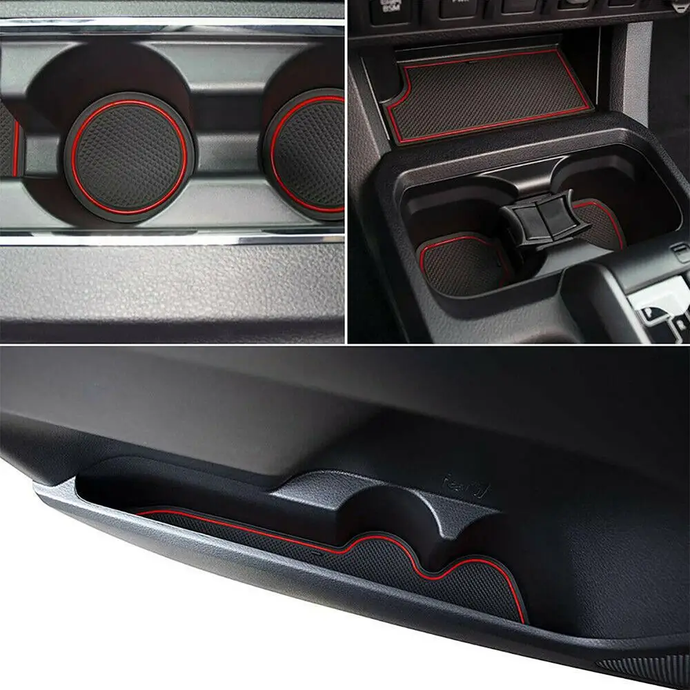 

18PCS Car Door Center Console Liner Accessories for Toyota Tacoma 2019 2018 2017 2016 (Double Cab,Black Trim)