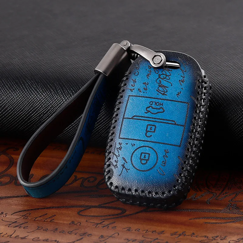 Кожаный чехол с полным покрытием для автомобильных ключей брелок Hyundai i20 i30 ix35 Creta