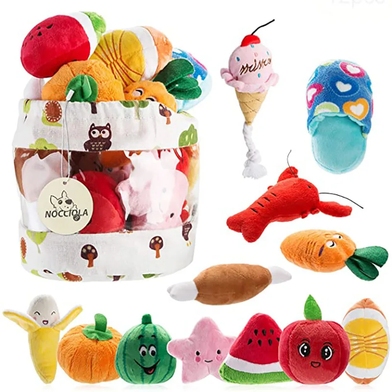 Cute Plush Stuffed Squeaky Dog Toys molar bite chew toy Lovely Pet Puppy Cat Tugging Chew Quack Sound Toy Peluche Dogs Supplies