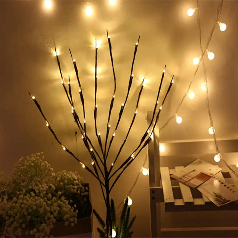 

LED Willow Branch Lamp Floral Lights 20 Bulbs decorations for home Christmas Party Garden Wedding Birthday Valentine' Day Gift